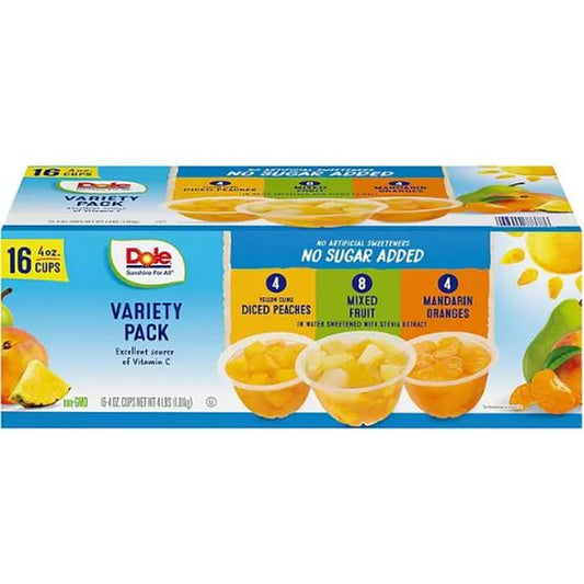 Dole No Sugar Added Mixed Fruit Variety Pack 4 oz., 16 pk.