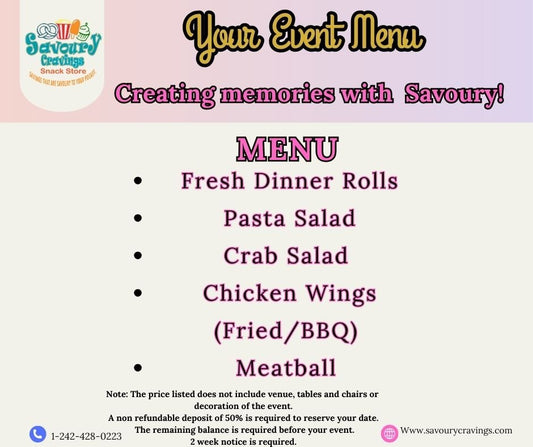Menu Option 1 - Savoury Cravings Company