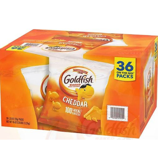 Pepperidge Farm Goldfish Cheddar Crackers (1.25 oz., 36 pk.) - Savoury Cravings Company - Pepperidge Farm Goldfish Cheddar Crackers 1.25 oz., 36 pk.