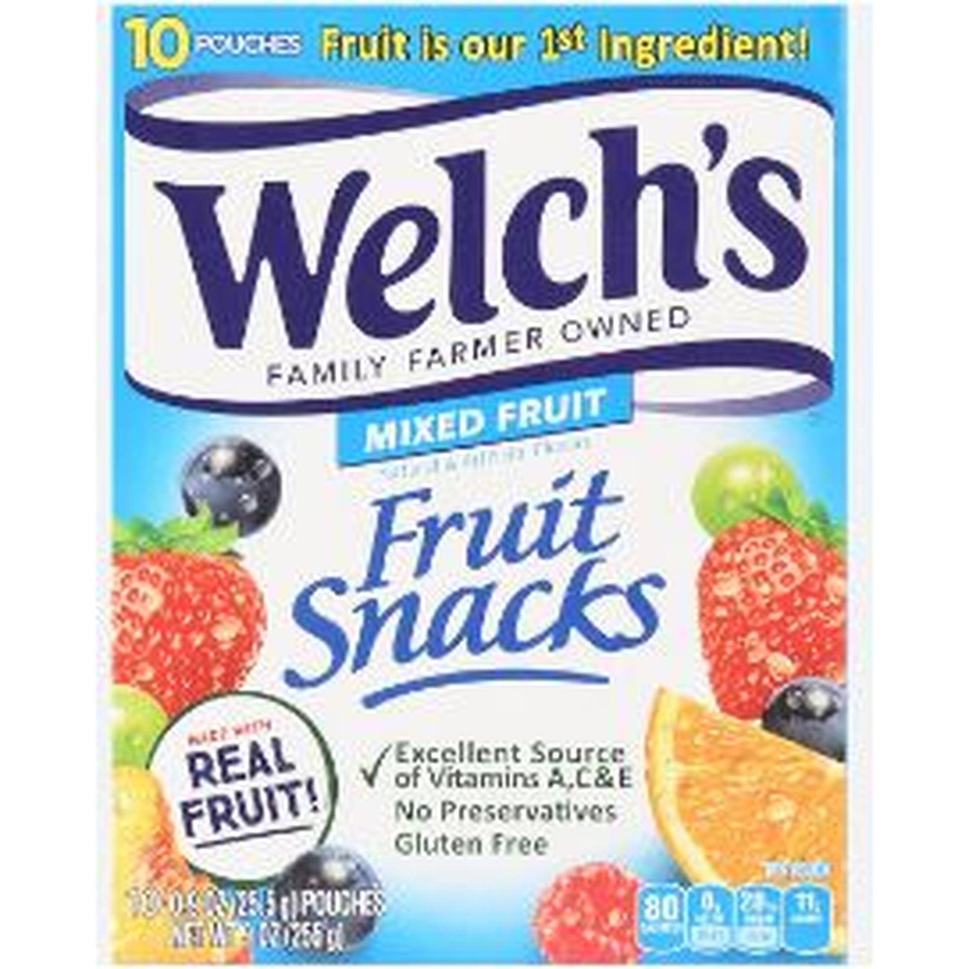 Welch's Fruit Snacks Island Fruits, 10 Count 0.9 oz. Pouches